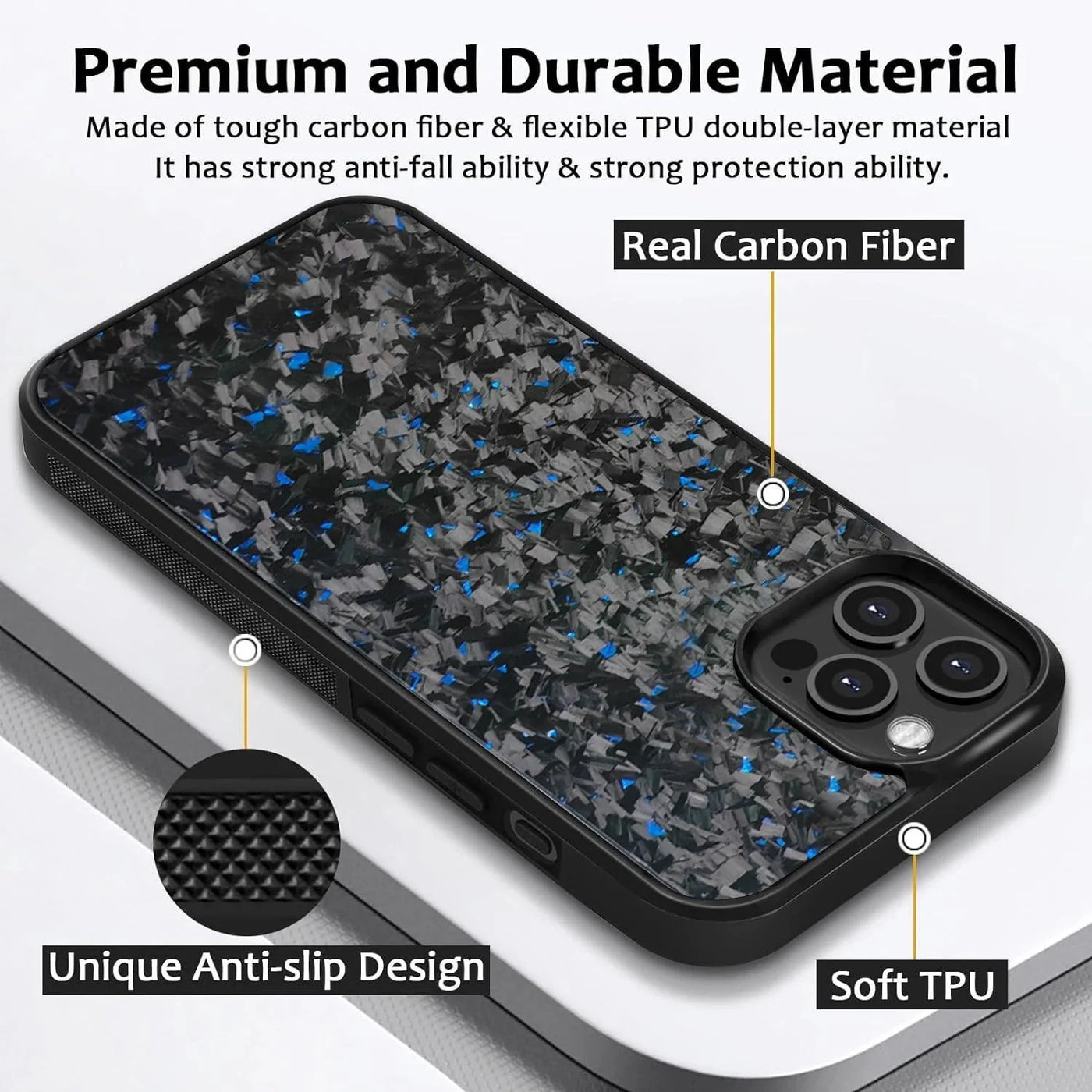 iPhone CarbonShield Pro® - Echtes gesmiedetes Carbon Fiber -Handycase